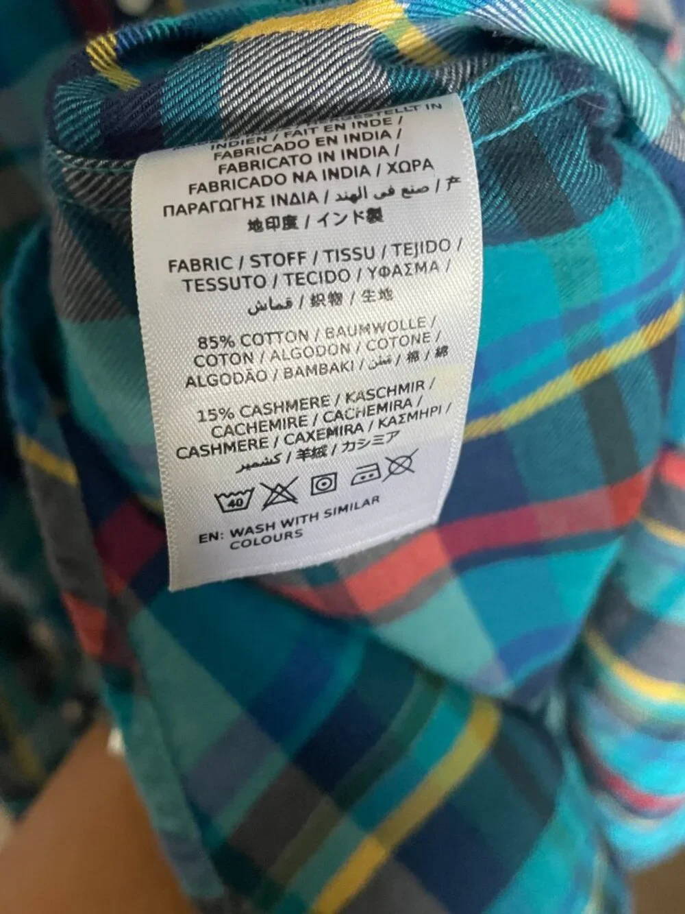 Gant Madras Plaid Button Up Shirt - Cotton/Cashmere Blend - Size L - Picture 6 of 9